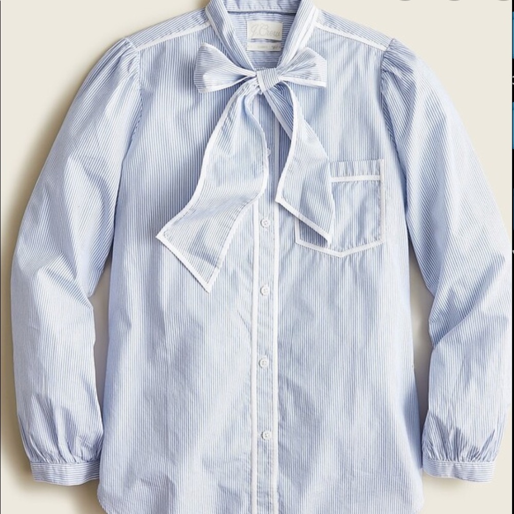 NWT J. Crew Classic Fit Tie Neck Blouse